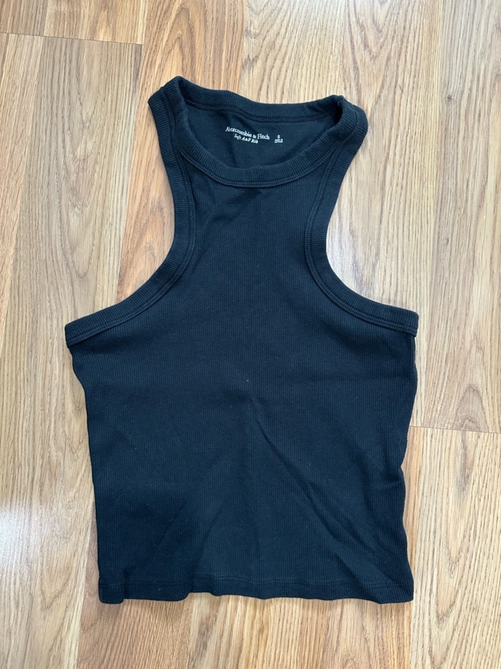 Abercrombie & Fitch Black Ribbed High-Neck Tank